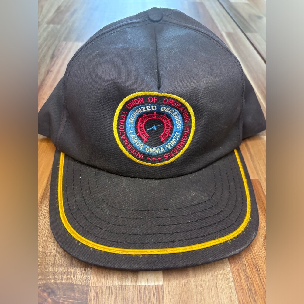 International Union of Operating Engineers Wisconsin Hat Patch Strapback USA Cap